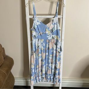 Torrid mini floral super soft shirred skater dress. Size 00.